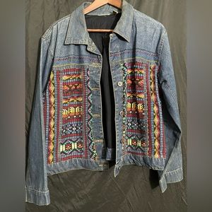 Vintage Handmade stitched Jean jacket